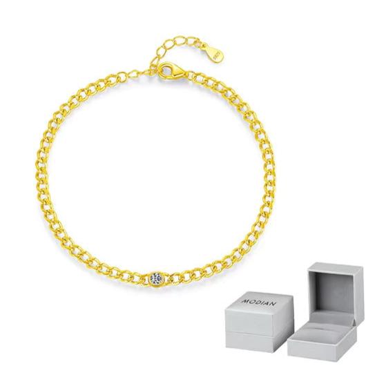 NAVIAN® Moissanite Link Bracelet - Sterling Silver
