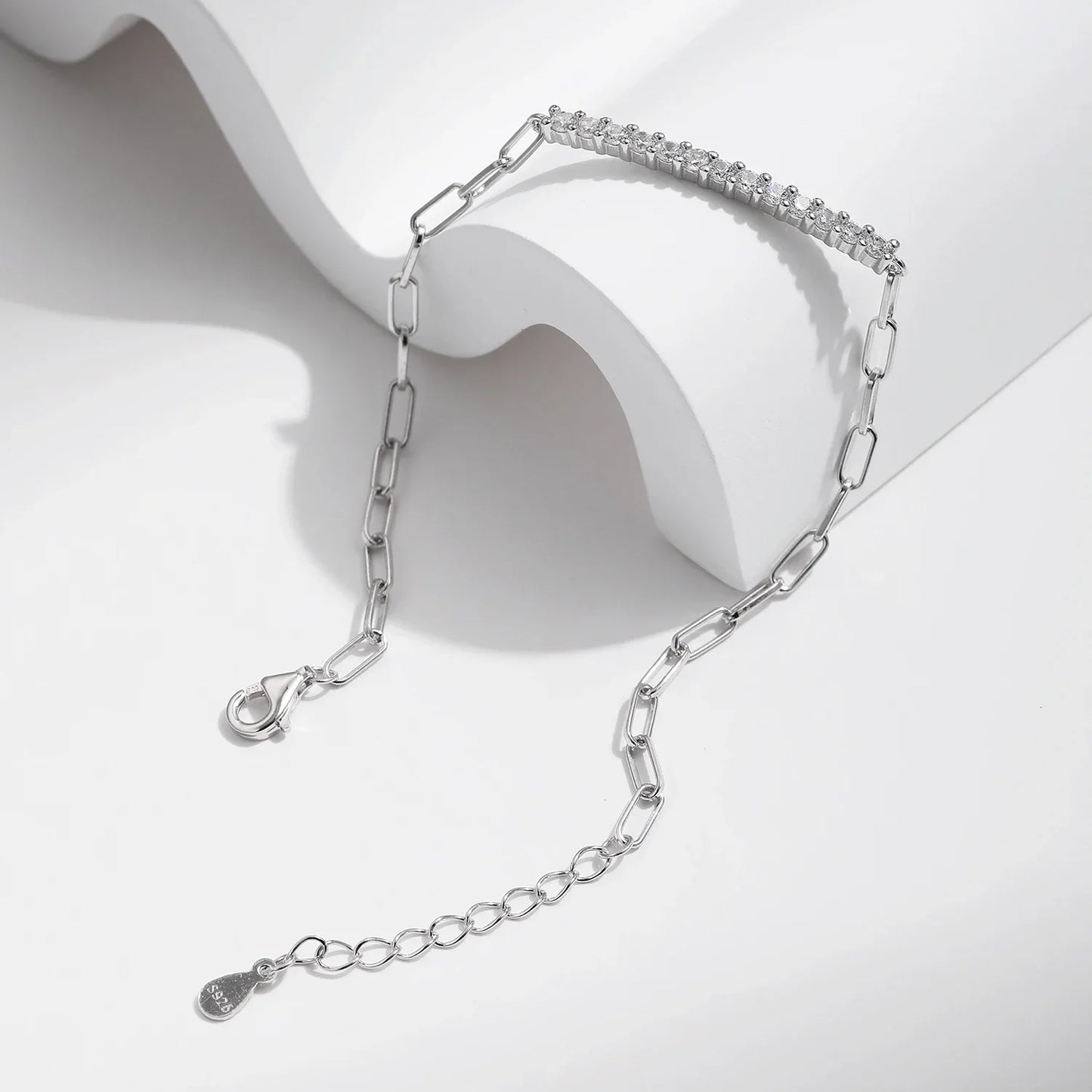 NAVIAN® Moissanite Chain Bracelet - Sterling Silver