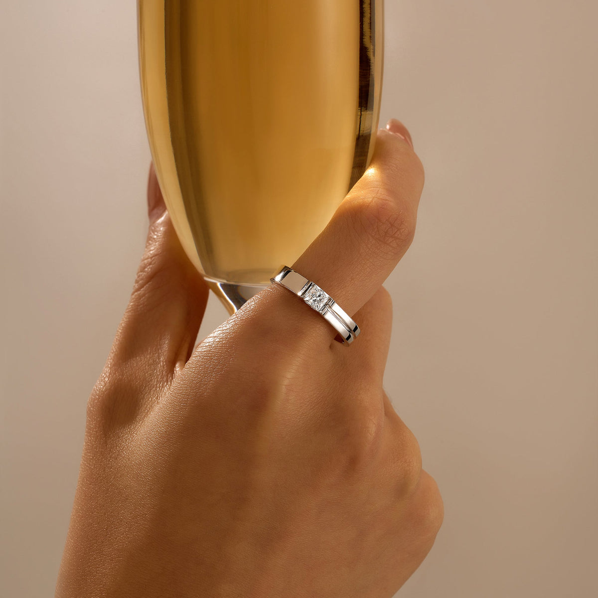 0.4 Carat Princess Moissanite Wedding Band - NavianJewelry™