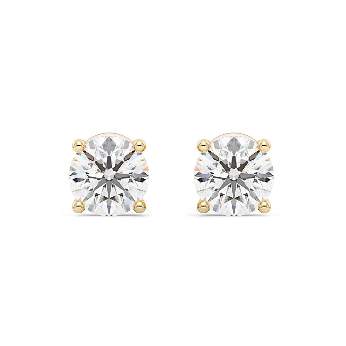 1.6 Carat Moissanite 4-Prong Basket Setting Stud Earrings in 14K Gold - NavianJewelry™