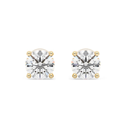 1.6 Carat Moissanite 4-Prong Basket Setting Stud Earrings in 14K Gold - NavianJewelry™