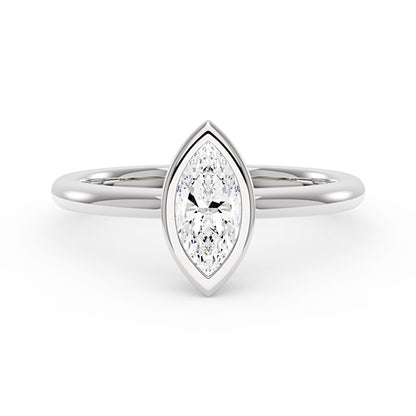 Marquise Cut Moissanite Bezel Ring - NavianJewelry™