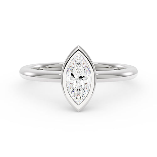 Marquise Cut Moissanite Bezel Ring - NavianJewelry™