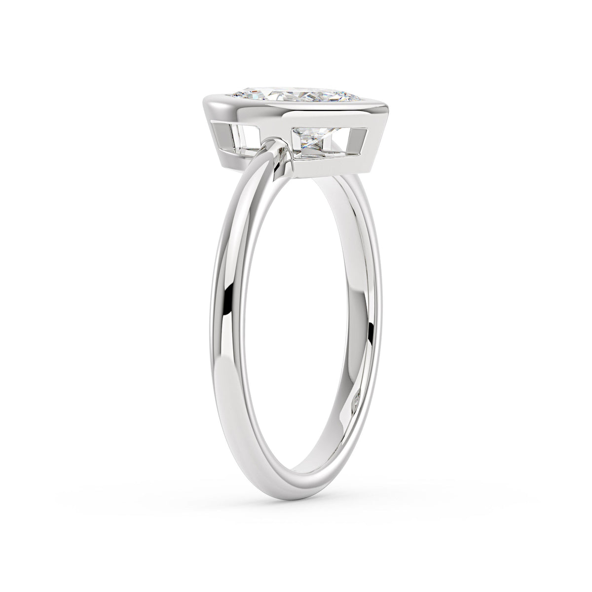 Marquise Cut Moissanite Bezel Ring - NavianJewelry™