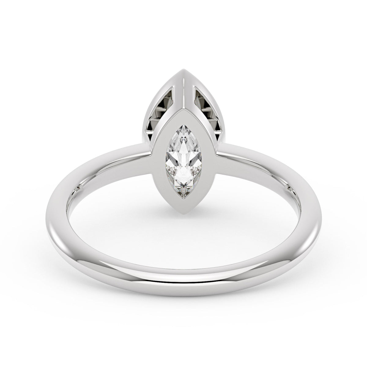 Marquise Cut Moissanite Bezel Ring - NavianJewelry™