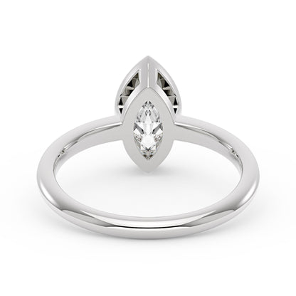 Marquise Cut Moissanite Bezel Ring - NavianJewelry™