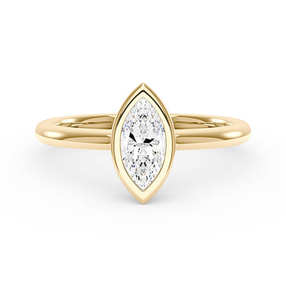 Marquise Cut Moissanite Bezel Ring - NavianJewelry™
