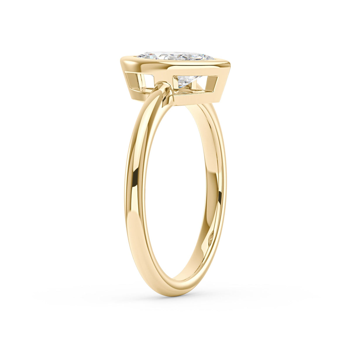 Marquise Cut Moissanite Bezel Ring - NavianJewelry™