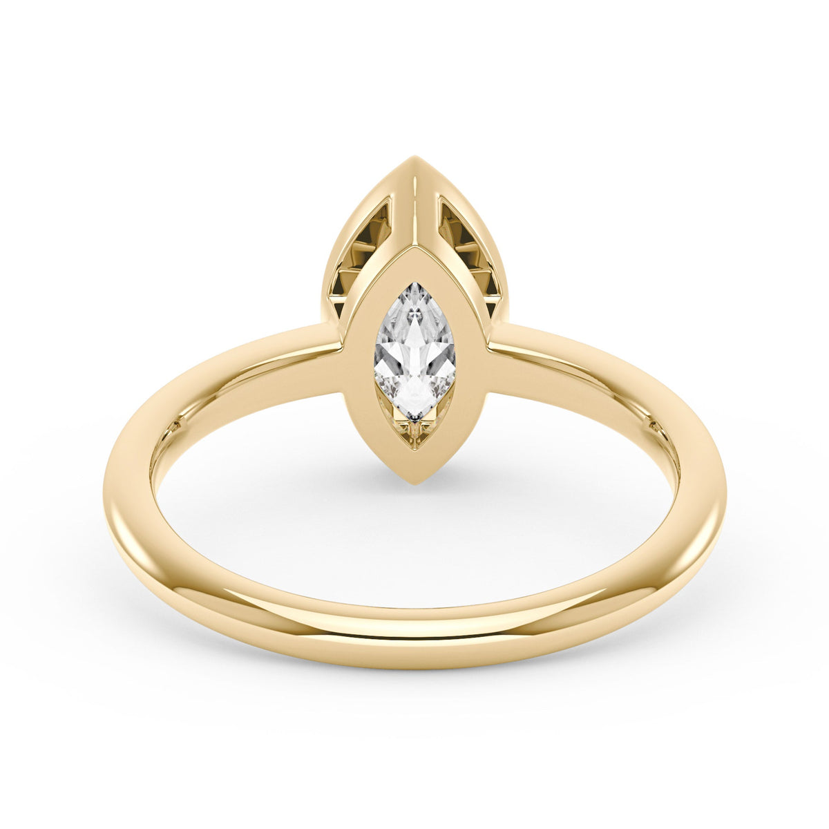 Marquise Cut Moissanite Bezel Ring - NavianJewelry™