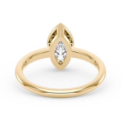 Marquise Cut Moissanite Bezel Ring - NavianJewelry™
