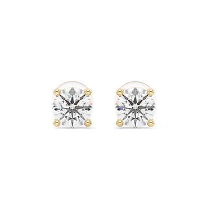 1 Carat Moissanite 4-Prong Basket Setting Stud Earrings in 14K Gold - NavianJewelry™