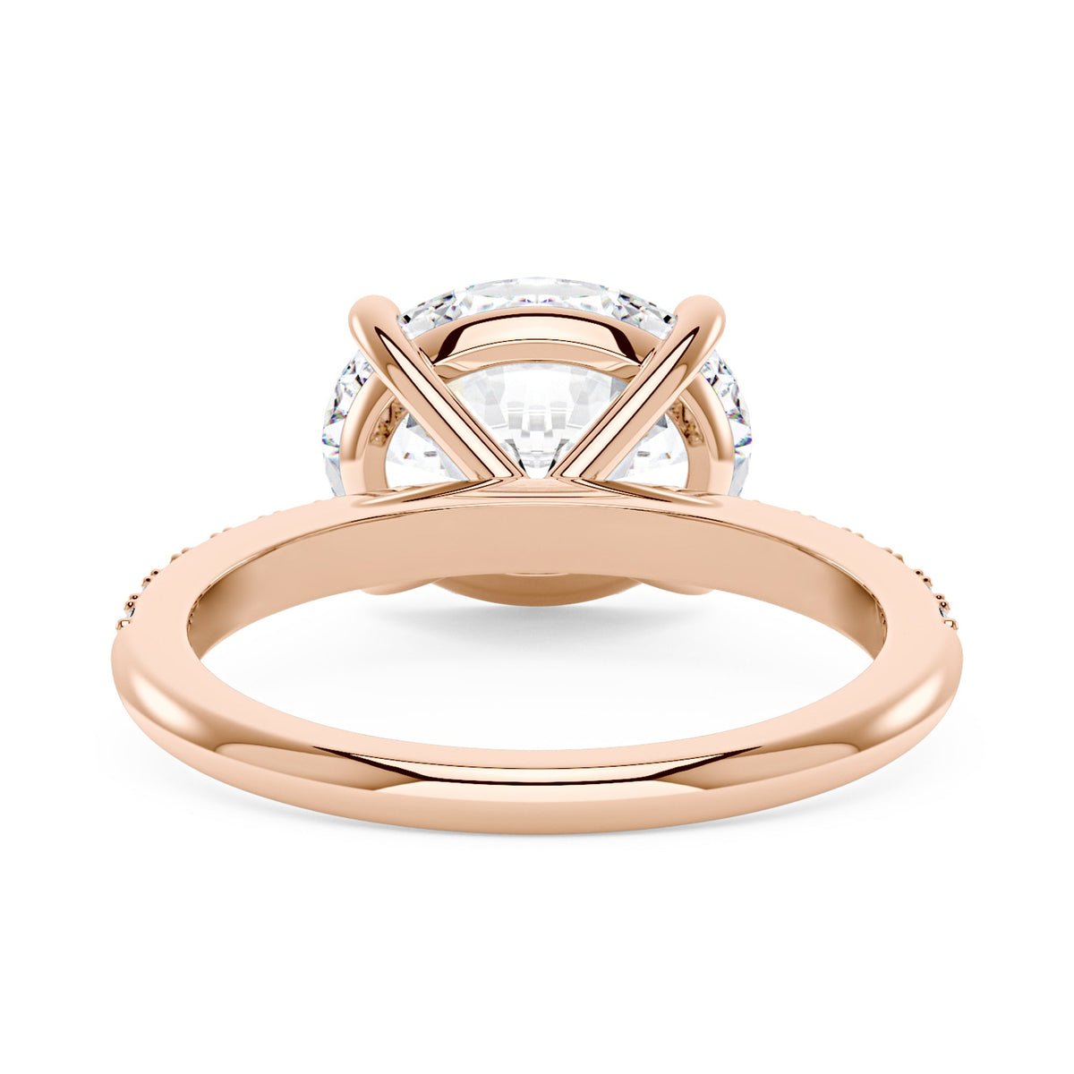 Sideways Oval Moissanite Ring with Pavé Band - NavianJewelry™