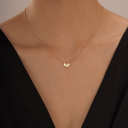 Timeless Heart Pendant Chain Necklace in 14K Gold - NavianJewelry™