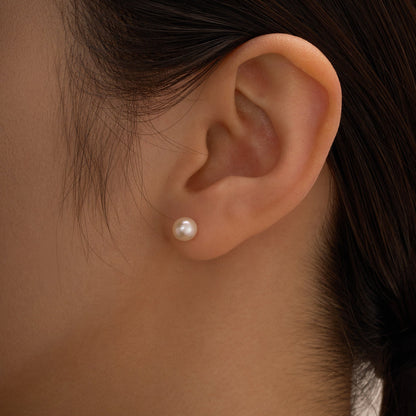 6-7 mm Pearl Stud Earrings in 14K Gold - NavianJewelry™