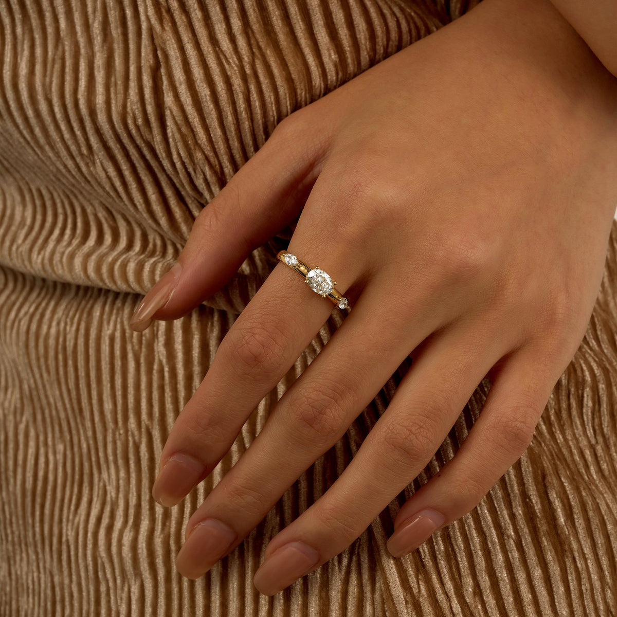 Modern Romance Oval Marquise Moissanite Trilogy Ring - NavianJewelry™