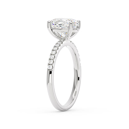 Oval Moissanite Pave Band Ring - NavianJewelry™