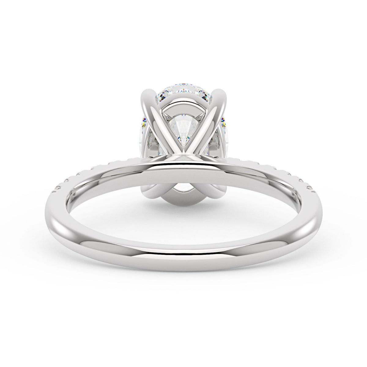 Oval Moissanite Pave Band Ring - NavianJewelry™