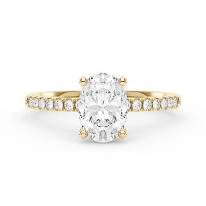 Oval Moissanite Pave Band Ring - NavianJewelry™