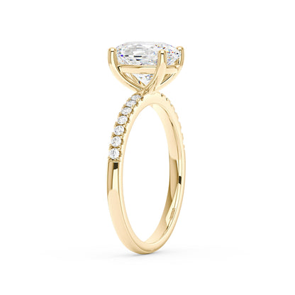Oval Moissanite Pave Band Ring - NavianJewelry™