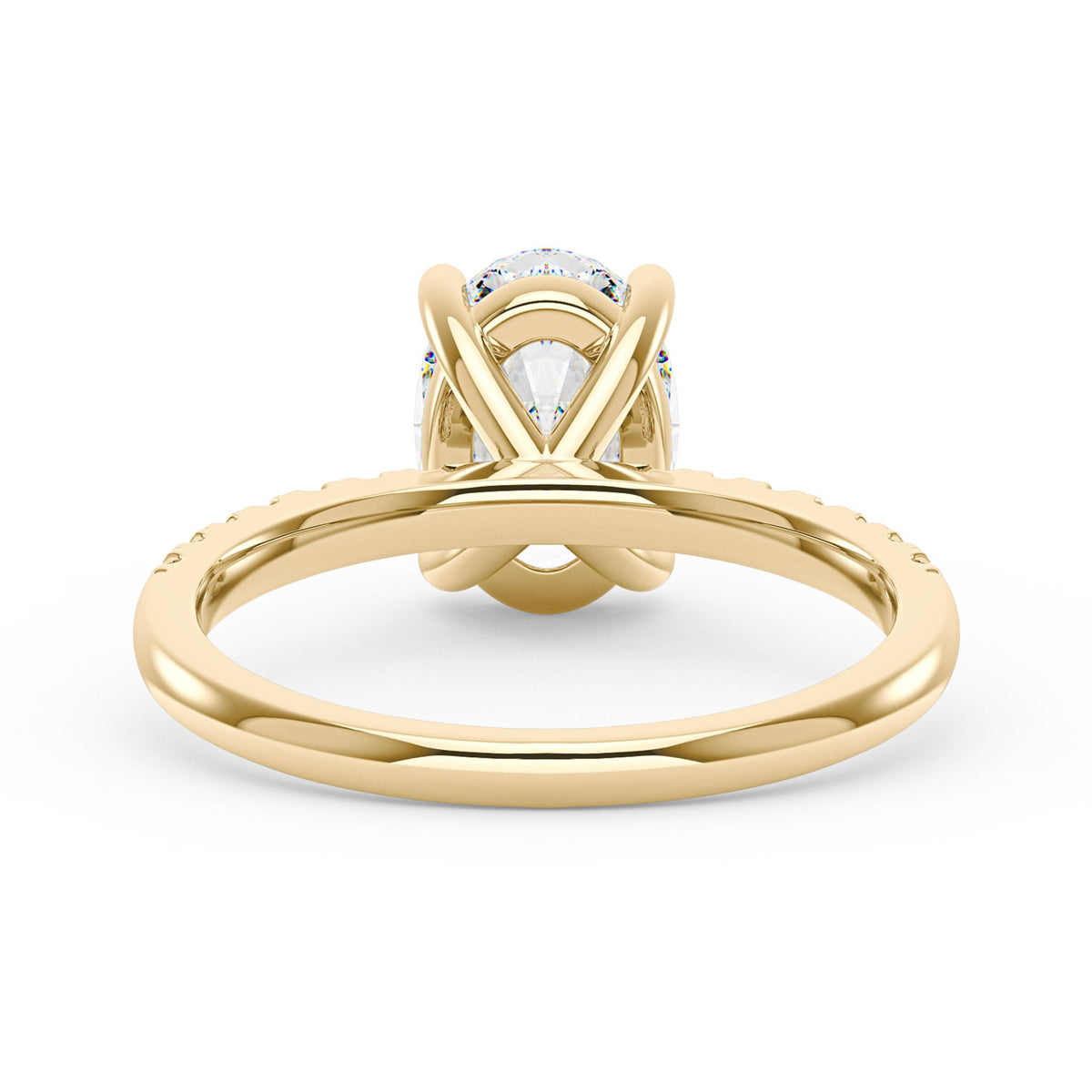 Oval Moissanite Pave Band Ring - NavianJewelry™