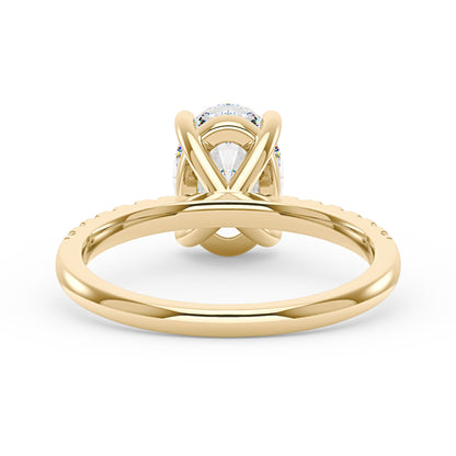 Oval Moissanite Pave Band Ring - NavianJewelry™