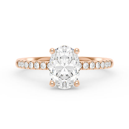 Oval Moissanite Pave Band Ring - NavianJewelry™