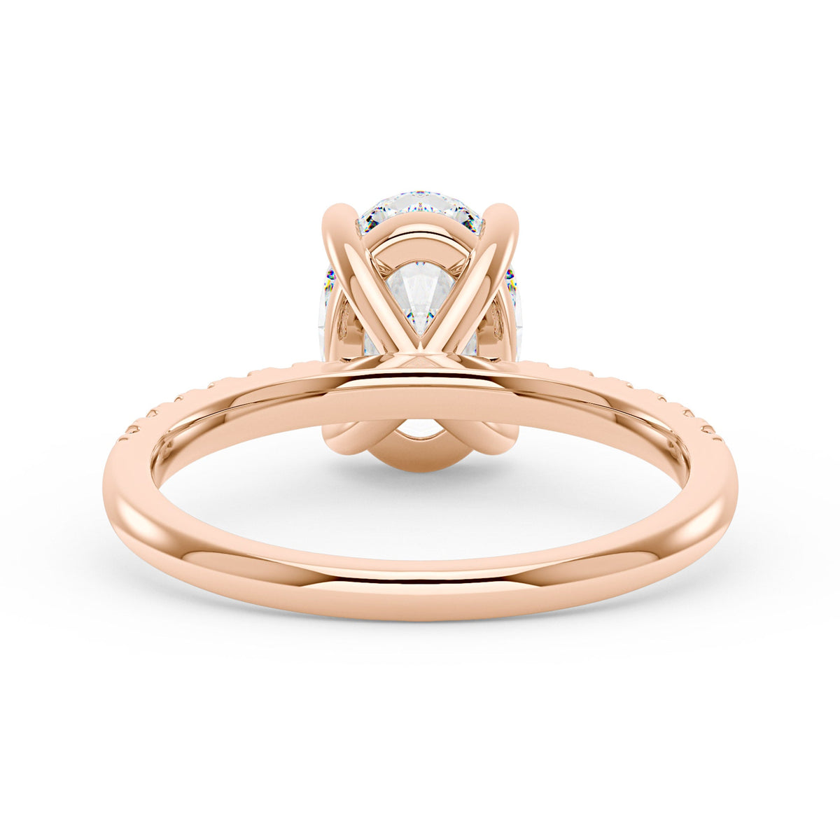 Oval Moissanite Pave Band Ring - NavianJewelry™