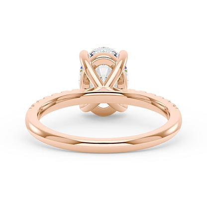 Oval Moissanite Pave Band Ring - NavianJewelry™