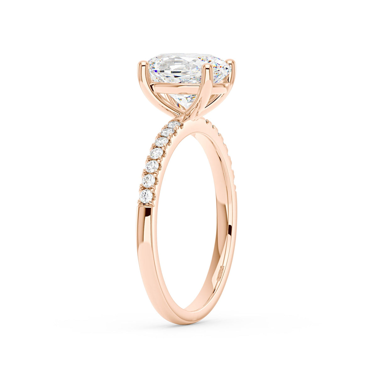 Oval Moissanite Pave Band Ring - NavianJewelry™