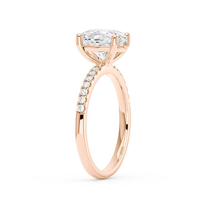 Oval Moissanite Pave Band Ring - NavianJewelry™