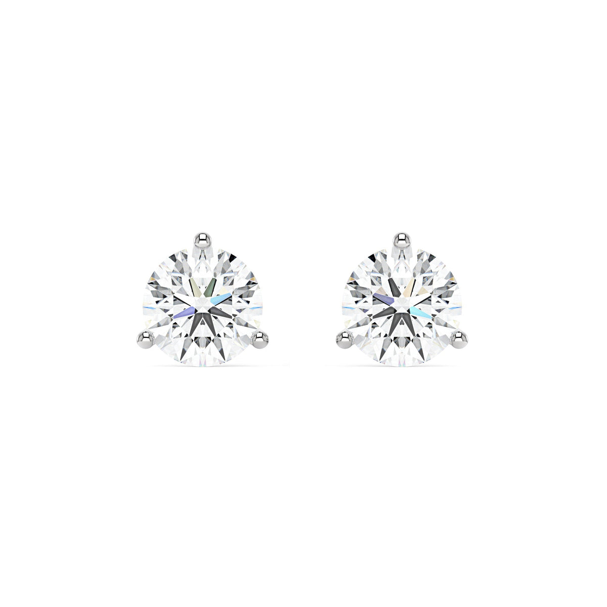 2 Carat Moissanite 3-Prong Stud Earrings - NavianJewelry™