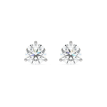 2 Carat Moissanite 3-Prong Stud Earrings - NavianJewelry™