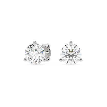 2 Carat Moissanite 3-Prong Stud Earrings - NavianJewelry™
