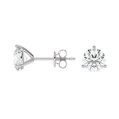 2 Carat Moissanite 3-Prong Stud Earrings - NavianJewelry™