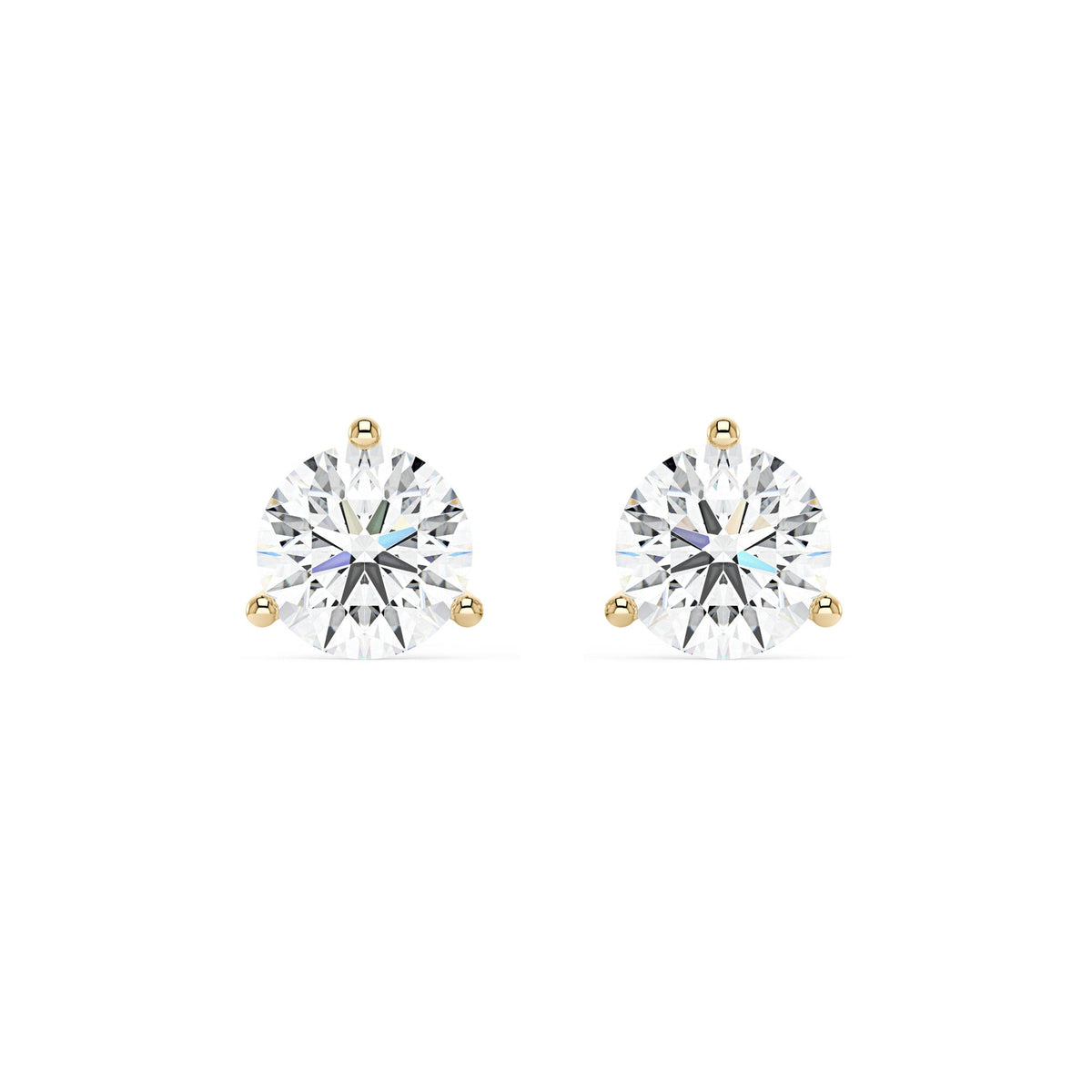 2 Carat Moissanite 3-Prong Stud Earrings - NavianJewelry™