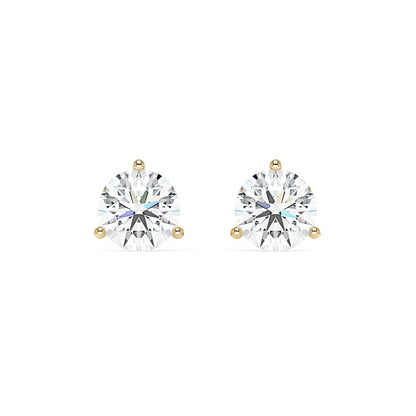 2 Carat Moissanite 3-Prong Stud Earrings - NavianJewelry™