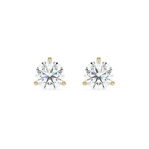 2 Carat Moissanite 3-Prong Stud Earrings - NavianJewelry™