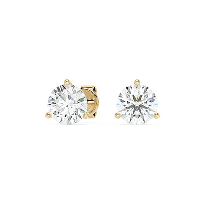 2 Carat Moissanite 3-Prong Stud Earrings - NavianJewelry™
