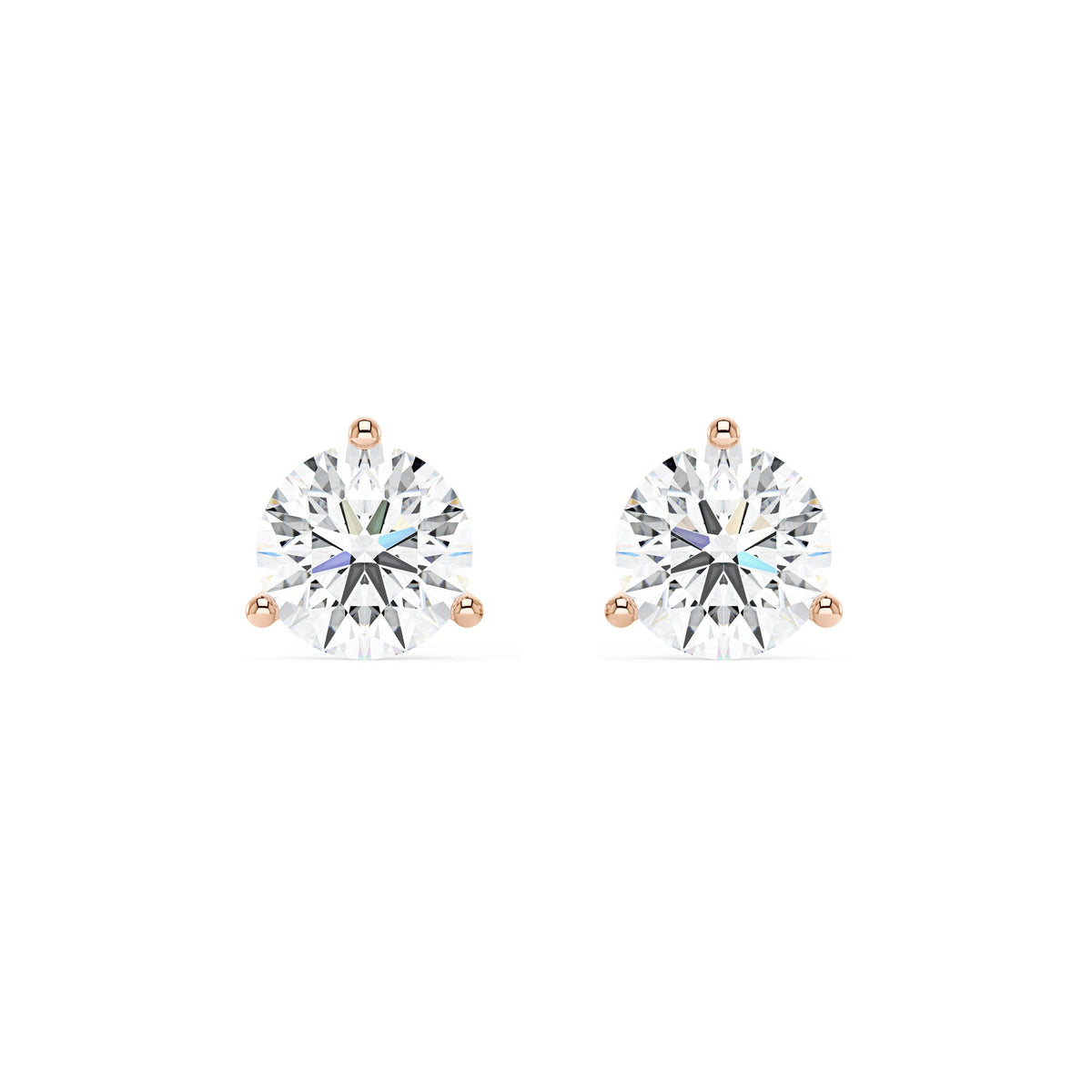 2 Carat Moissanite 3-Prong Stud Earrings - NavianJewelry™