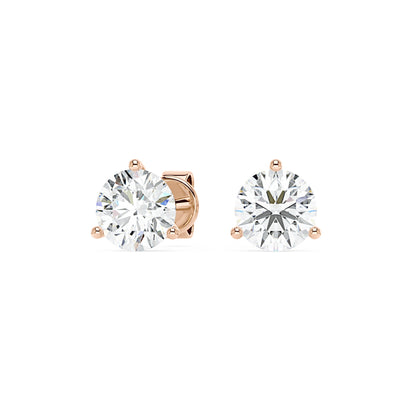 2 Carat Moissanite 3-Prong Stud Earrings - NavianJewelry™