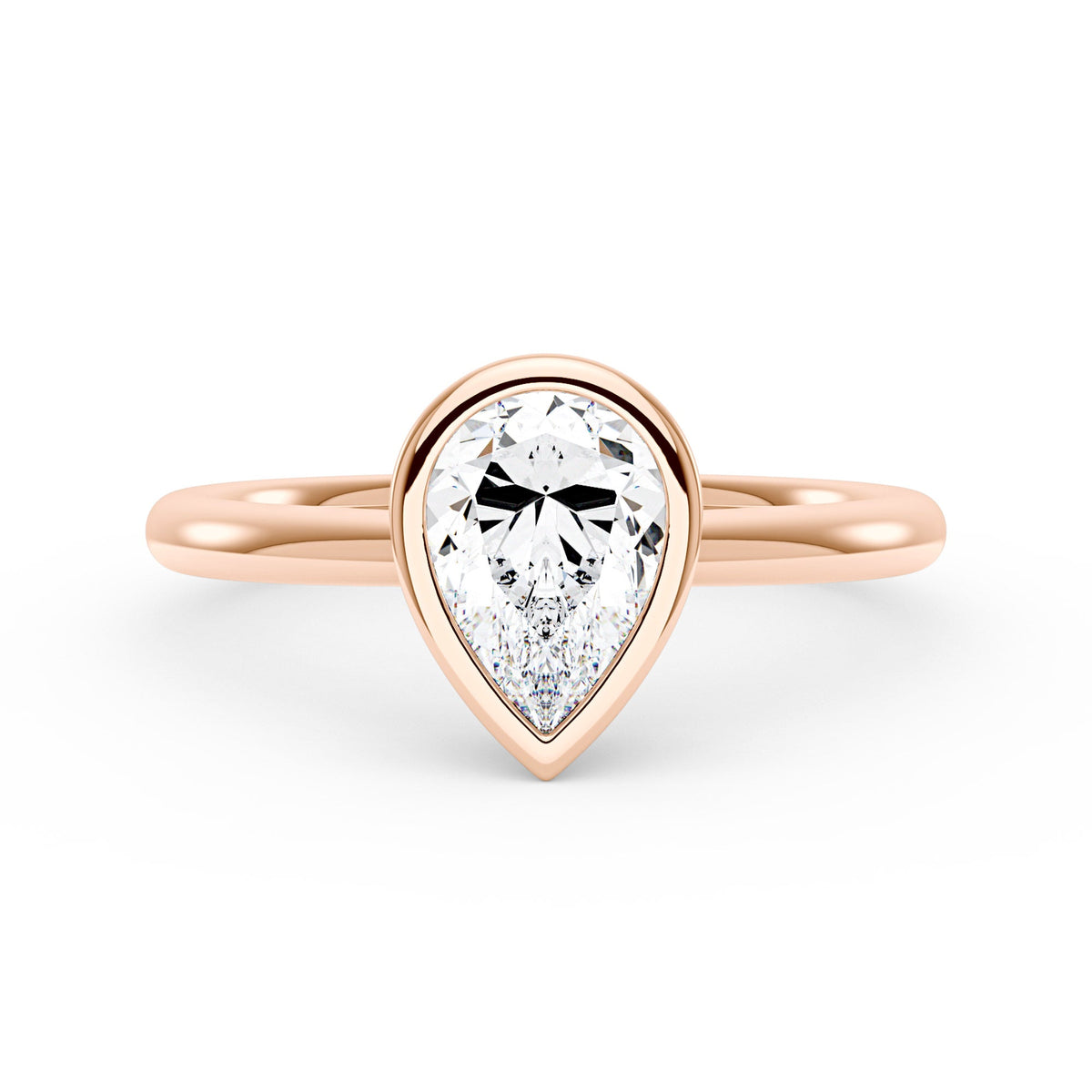 Pear-Shaped Moissanite Bezel Ring - NavianJewelry™