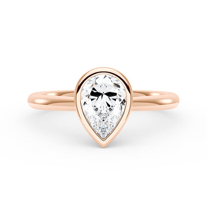 Pear-Shaped Moissanite Bezel Ring - NavianJewelry™