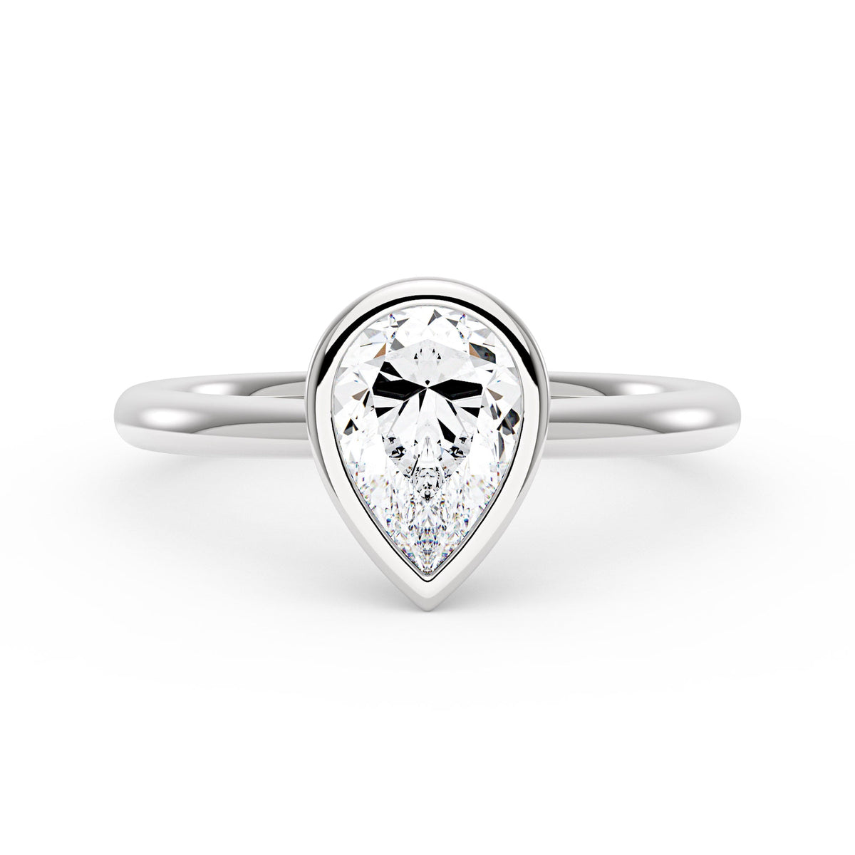 Pear-Shaped Moissanite Bezel Ring - NavianJewelry™