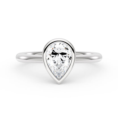 Pear-Shaped Moissanite Bezel Ring - NavianJewelry™