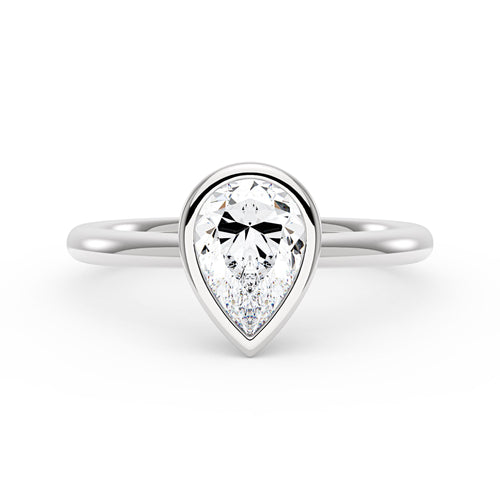 Pear-Shaped Moissanite Bezel Ring - NavianJewelry™