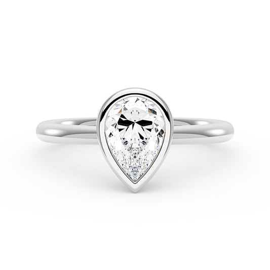 Pear-Shaped Moissanite Bezel Ring - NavianJewelry™