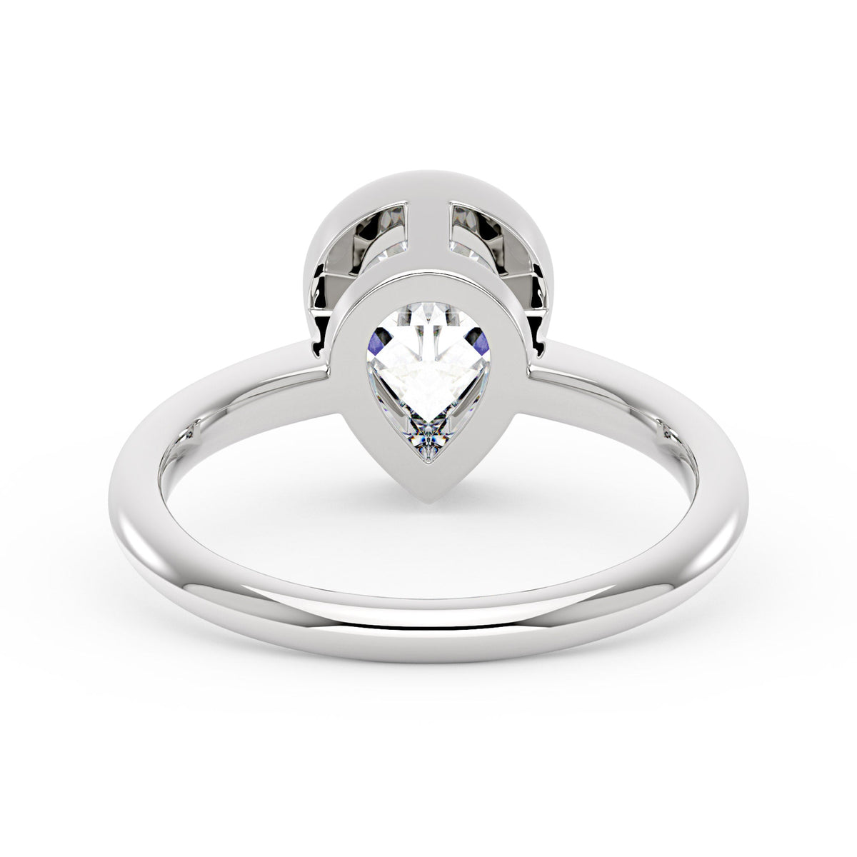 Pear-Shaped Moissanite Bezel Ring - NavianJewelry™