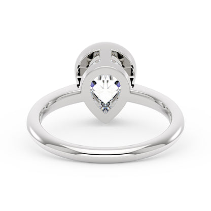 Pear-Shaped Moissanite Bezel Ring - NavianJewelry™