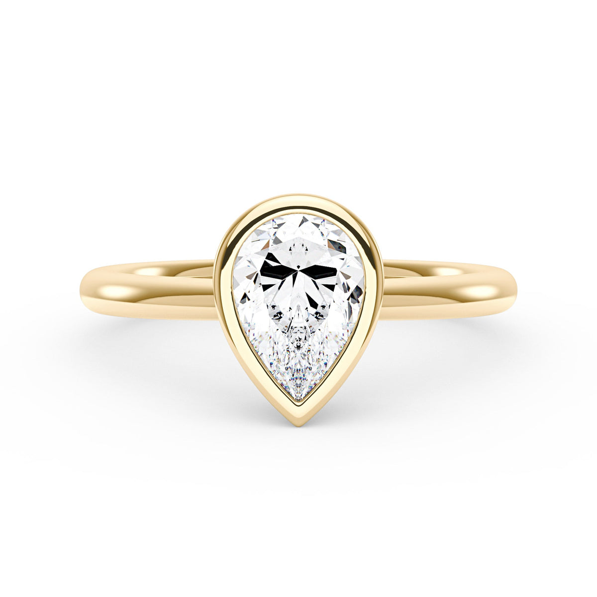 Pear-Shaped Moissanite Bezel Ring - NavianJewelry™