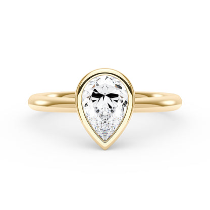 Pear-Shaped Moissanite Bezel Ring - NavianJewelry™